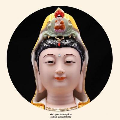 TƯỢNG SỨ PHẬT QUAN ÂM MEN MÀU